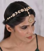 White pearl kundan headgear