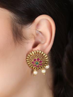 24ct gold-plated peacock shaped handcrafted jhumkas 5