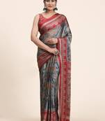  Kiira Grey Printedchiffon Art Sik Saree
