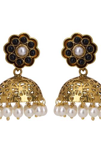 Women 24ct gold-plated hancrafted dome shaped jhumki