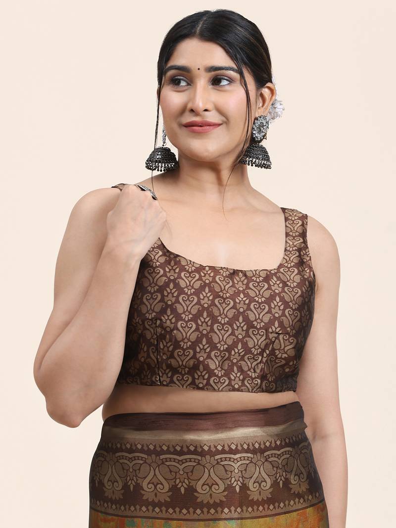 Kiira-Mahendi Printed Chiffon Art Sik Saree