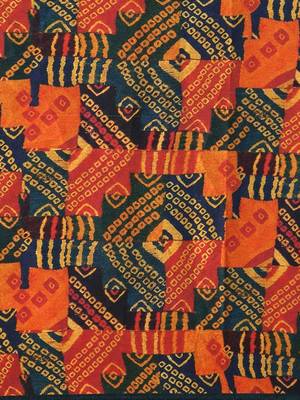  Kasee Women'S Blue & Orange Bandhani Satin Saree With Unstitched Blouse Piece 4