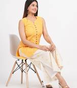 YELLOW KURTI PLAZZO SET IN COTTON