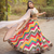 EILARA WOMEN'S MULTICOLOR RAINBOW ZIG ZAG READY TO WEAR LEHENGA CHOLI WITH DIGITAL PRINT AND EMBROIDERY