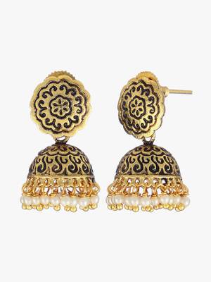 Women 24ct gold-plated hancrafted dome shaped jhumki 1