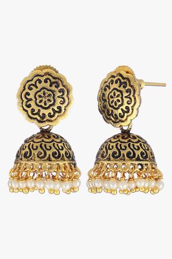 Women 24ct gold-plated hancrafted dome shaped jhumki