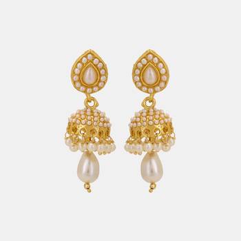 Women 24ct gold-plated hancrafted dome shaped jhumki 1