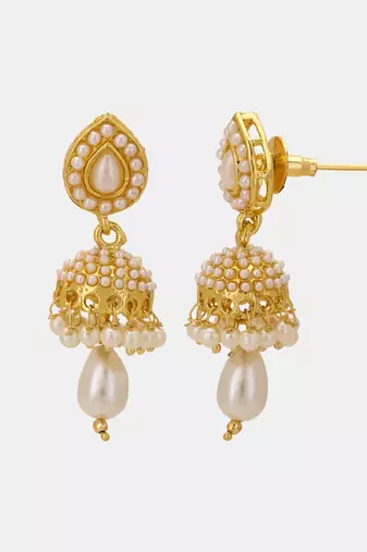 Women 24ct gold-plated hancrafted dome shaped jhumki