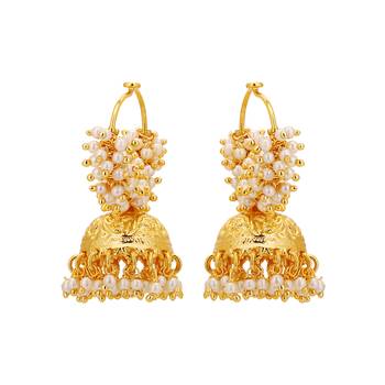 Women 24ct gold-plated hancrafted dome shaped jhumki 1