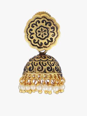 Women 24ct gold-plated hancrafted dome shaped jhumki 2
