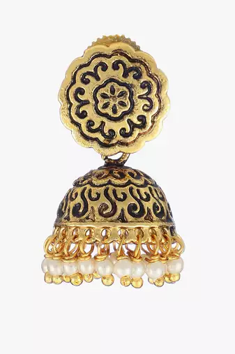 Women 24ct gold-plated hancrafted dome shaped jhumki