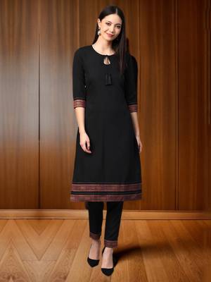 Black printed crepe kurtas-and-kurtis 1