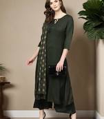 green plain rayon kurta-suits