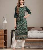 Raghaw Women's Crepe straight digital printed kurta