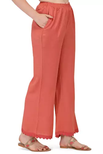 Orange Schiffily Georgette  Kurta pant and Palazzo Set