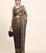 Meghna-Black Printed  Chiffon Art Sik Saree