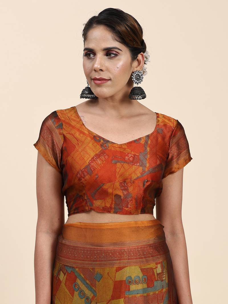 PUSPA 2   Printed  GOLD ART SIK SAREE