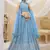 SKY BLUE SEQUINS AND ZARI EMBROIDERED GEORGETTE FESTIVE & PARTY WEAR SEMI STITCHED LEHENGA CHOLI