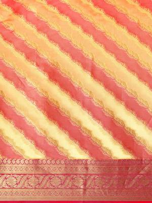 Beige Rangkat silk blend Woven Saree With Unstitched Blouse Piece 3