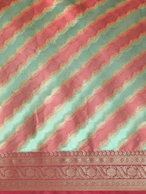 Rama Rangkat silk blend Woven Saree With Unstitched Blouse Piece 3