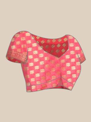 Rama Rangkat silk blend Woven Saree With Unstitched Blouse Piece 5