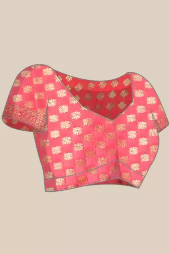 Rama Rangkat silk blend Woven Saree With Unstitched Blouse Piece