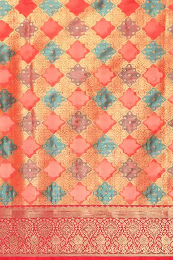 Pink Rangkat silk blend Woven Saree With Unstitched Blouse Piece