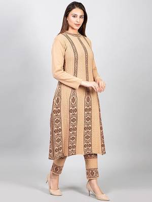 Designer winter woolen kurti with plazzo set(free size) 2