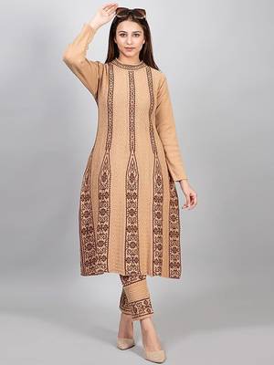 Designer winter woolen kurti with plazzo set(free size) 4