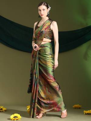  PUSPA RUST   Printed  Chiffon  ART SIK SAREE 5