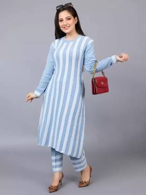 Designer winter woolen kurti with plazzo set(free size) 1