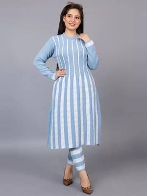 Designer winter woolen kurti with plazzo set(free size) 1