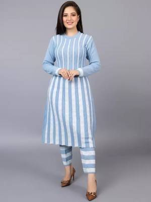 Designer winter woolen kurti with plazzo set(free size) 3