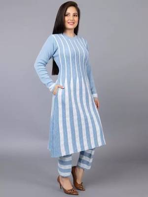 Designer winter woolen kurti with plazzo set(free size) 5