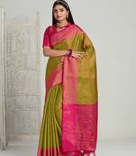  Faux Kanjivaram style art silk saree with blouse piece : sa00001134ol