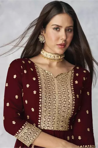 Maroon  Nyra Cut Kurta Sharara and Dupatta Set Readymade Kurta sharara Set