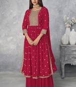 Pink Color Nyra Cut Kurta Sharara and Dupatta Set Readymade Kurta sharara Set