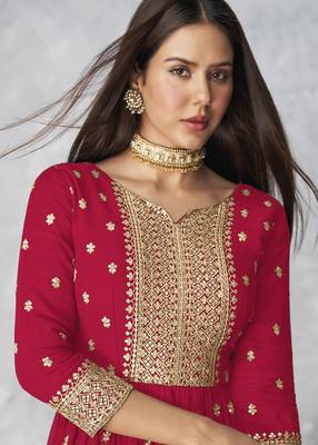 Pink Color Nyra Cut Kurta Sharara and Dupatta Set Readymade Kurta sharara Set 2