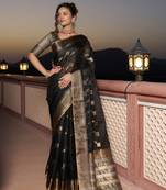 Women's Kota Doria Cotton Saree with Zari woven for Party or Festive Wear