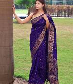 BLUE  SILK PRETTY SAREE