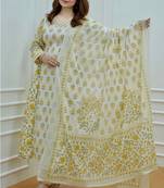 Women's Cotton Kurti Pant with Dupatta Set
