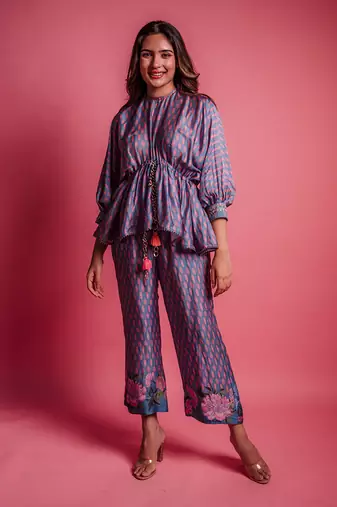 Dessert blue bellflower co ord set