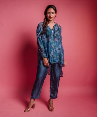 Dessert blue maison des fleurs zipper shirt 1
