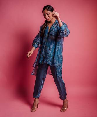 Dessert blue maison des fleurs zipper shirt 2