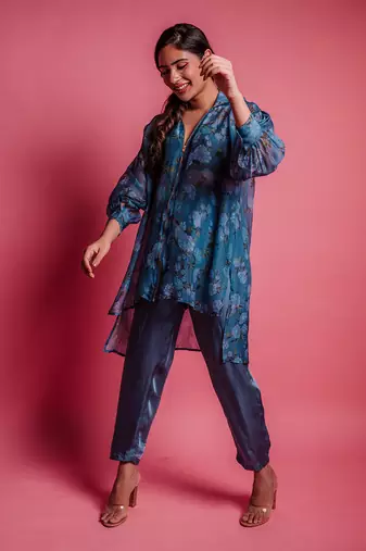 Dessert blue maison des fleurs zipper shirt