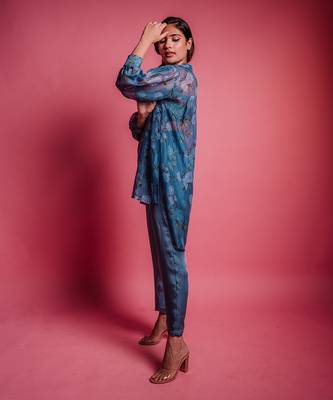 Dessert blue maison des fleurs zipper shirt 3