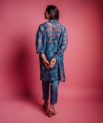 Dessert blue maison des fleurs zipper shirt 4