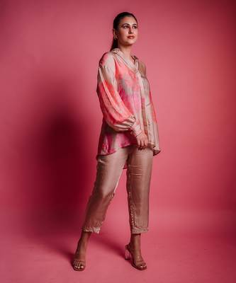 Champagne beige caramel peony shirt 2