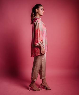 Champagne beige caramel peony shirt 3