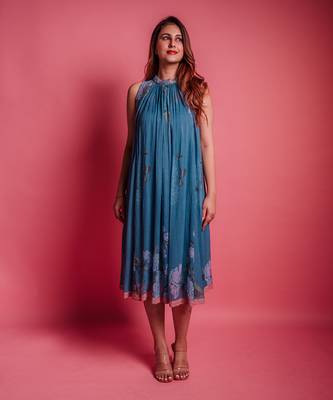 Dessert blue boutonniere dress 1